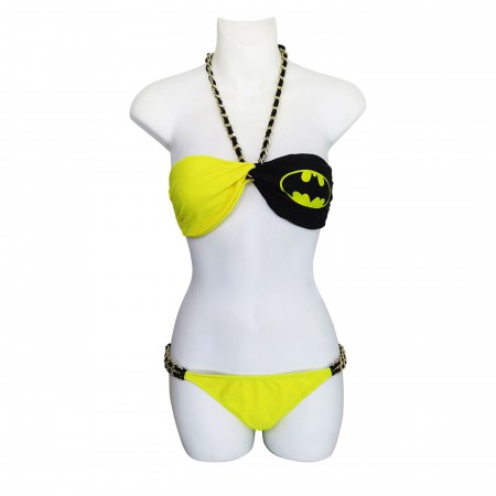 Batman Black & Yellow Halter Bikini