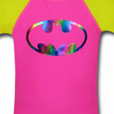 Batgirl Girls' Rash Guard Swim Shirt
