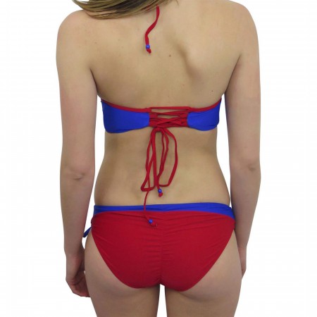 Supergirl Lace-Up Bustier Bikini