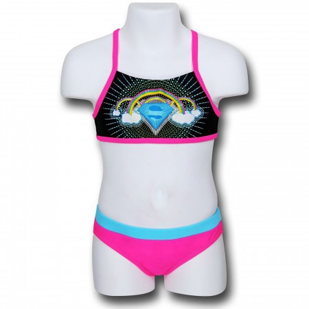 Supergirl Clouds Sport Top Girls Bikini