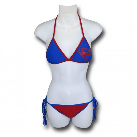 Superman Triangle Tassel String Bikini