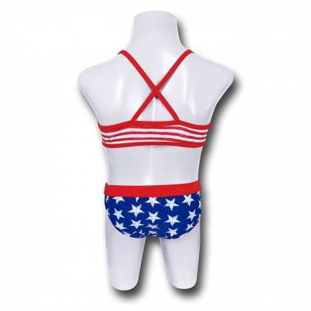 Wonder Woman Stars & Stripes Sport Kids Bikini