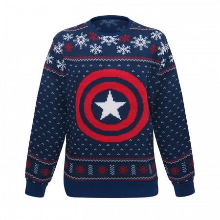Captain America Snowflakes Ugly Men's Christmas Sweater