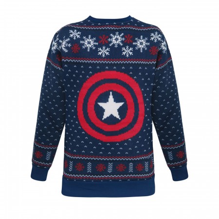 Captain America Snowflakes Ugly Men's Christmas Sweater