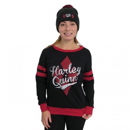 Harley Quinn Athletic Women's Sweater with Beanie