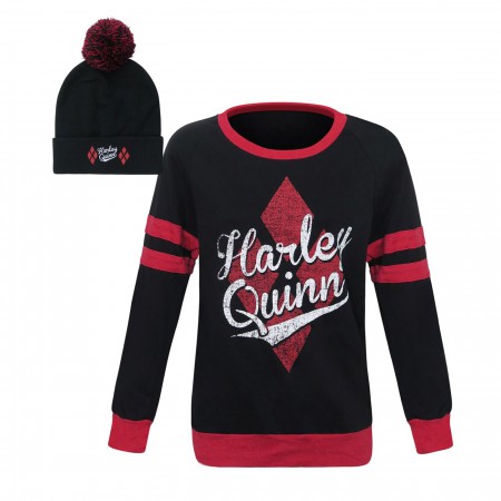 Harley Quinn Athletic Women's Sweater with Beanie