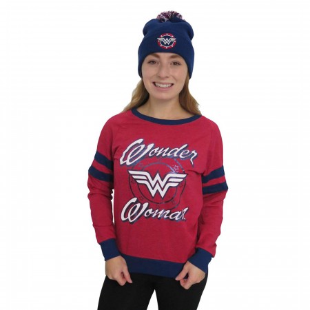 Wonder Woman Athletic Women's Sweater with Beanie