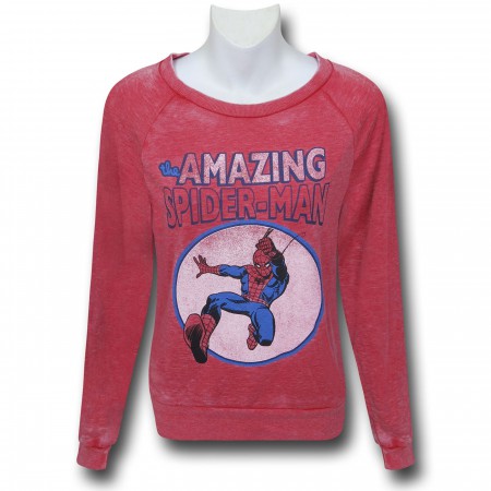 Spiderman Vintage Heather Red Women's Sweatshirt