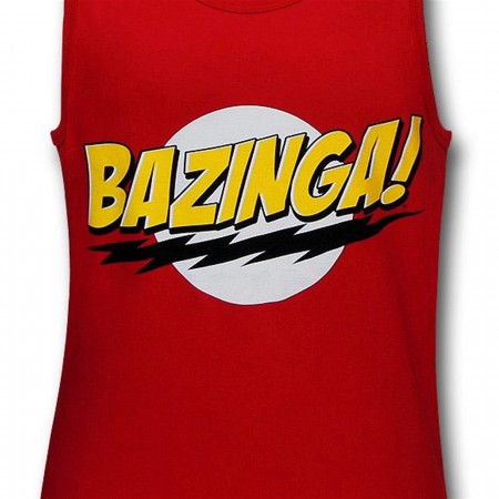 Big Bang Theory Bazinga Logo Red Tank Top