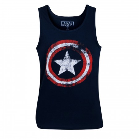 Captain America Distressed Navy Blue Tank Top