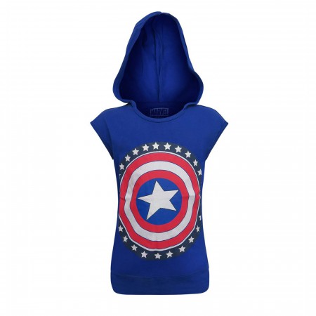 Captain America Shield Hooded Girls Tank Top