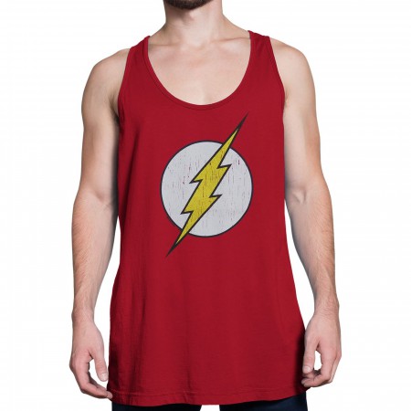 Flash Distressed Symbol Red Tank Top