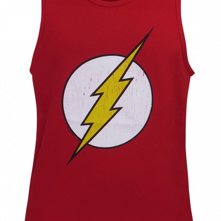 Flash Distressed Symbol Red Tank Top