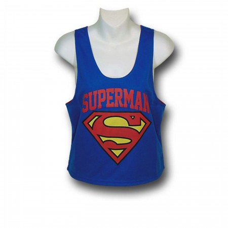 Superman Women's Junior's Reversible Mesh Tank Top