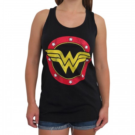 Wonder Woman Logo Women's Black Racerback Tank Top