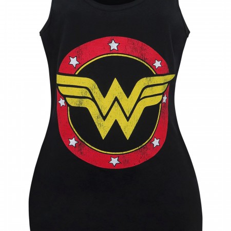 Wonder Woman Logo Women's Black Racerback Tank Top