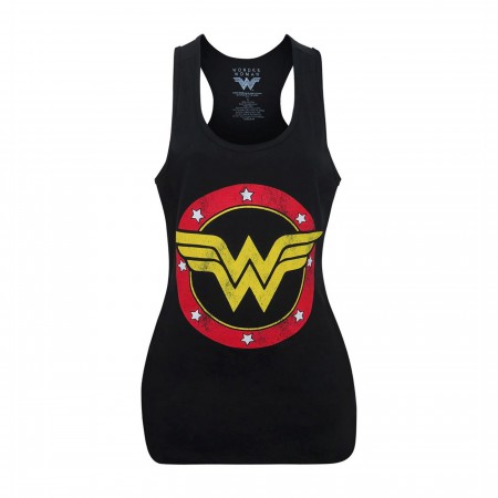 Wonder Woman Logo Women's Black Racerback Tank Top