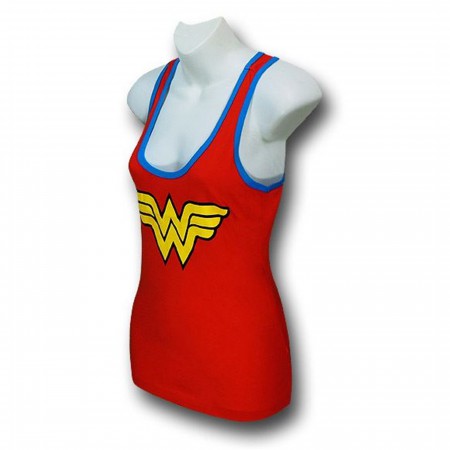 Wonder Woman Red Juniors Flared Tank Top