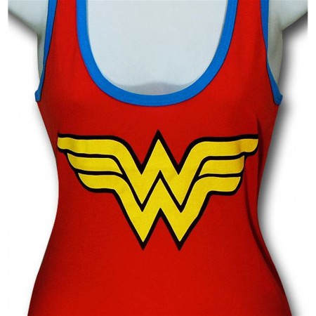 Wonder Woman Red Juniors Flared Tank Top