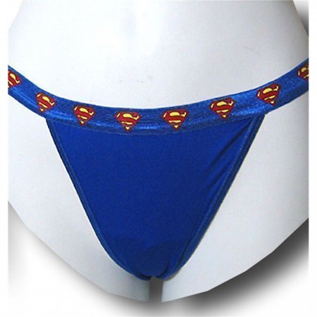 Supergirl Logo Blue Microfiber Thong