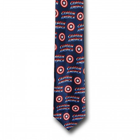 Captain America Shield and Logo Tie