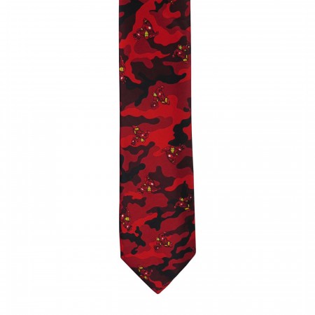 Iron Man Flying Red and Black Camo Tie