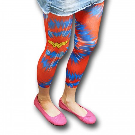 Wonder Woman Symbol Tie-Dye Women's Footless Tights