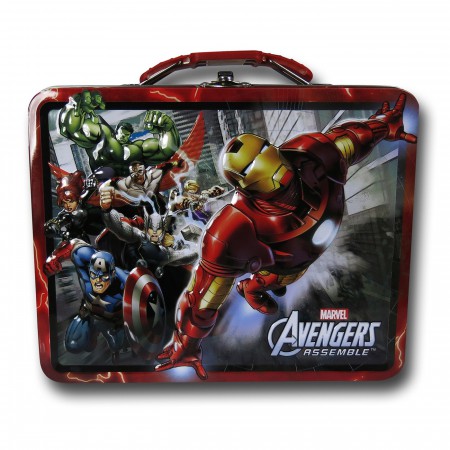 Avengers Red Square Tin Lunch Box