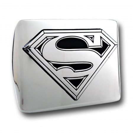 Superman Symbol All Chrome Metal Trailer Hitch
