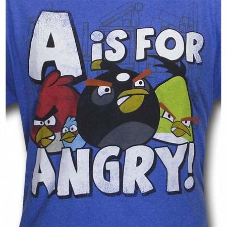 Angry Birds A is for Anger Heather Blue T-Shirt