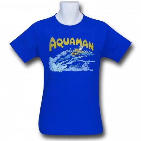 Aquaman Retro Swim Blue T-Shirt