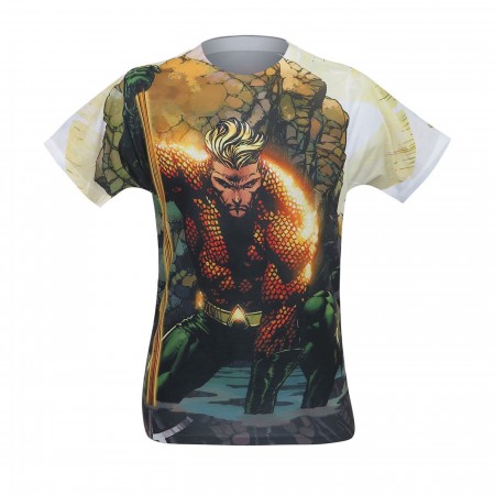 Aquaman Good Vs Evil Men's Sublimated T-Shirt Front Print Only