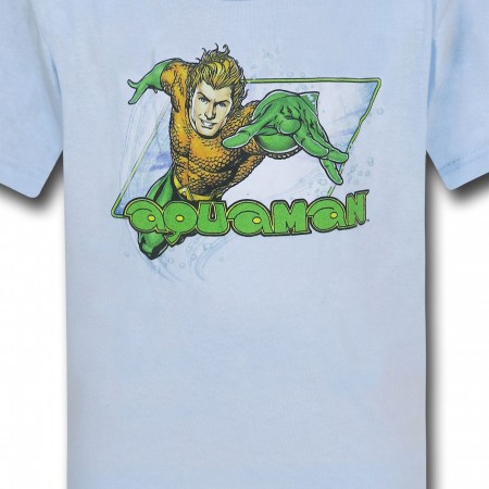 Aquaman on Light Blue Kids T-Shirt