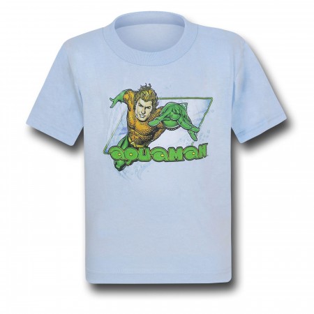 Aquaman on Light Blue Kids T-Shirt