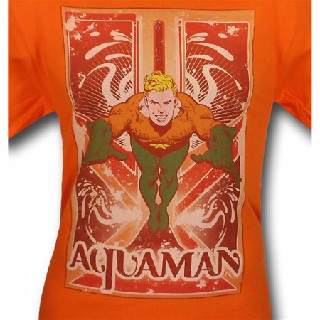 Aquaman Orange Retro Mod T-Shirt