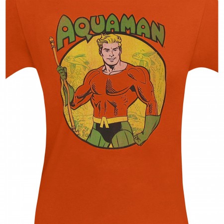 Aquaman Trident Bearing Circle Orange T-Shirt