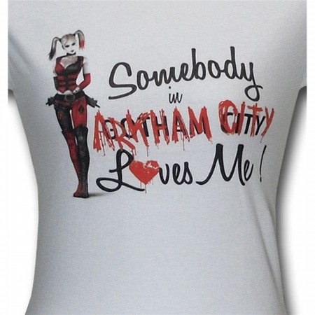 Arkham City Harley Loves Me Juniors T-Shirt