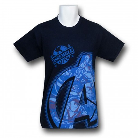 Avengers Movie Character Filled "A" Symbol T-Shirt