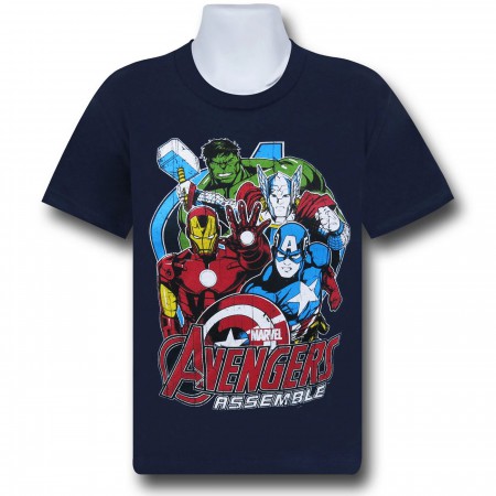 Avengers Assemble Group Blue Kids T-Shirt