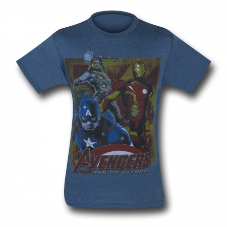 Avengers Age of Ultron Trio on Blue T-Shirt