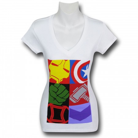 Avengers Boxes Women's V-Neck T-Shirt