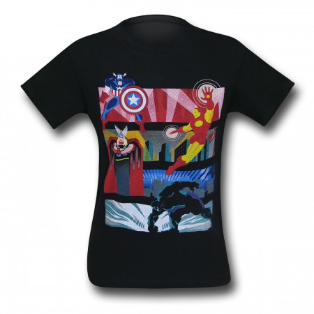 Avengers Age of Ultron Deco Black T-Shirt