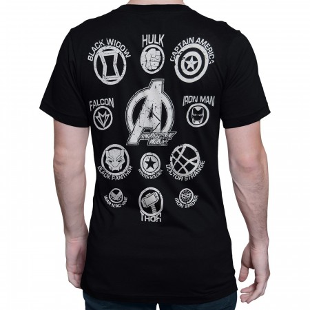 Avengers Infinity War & Hero Logos Men's T-Shirt