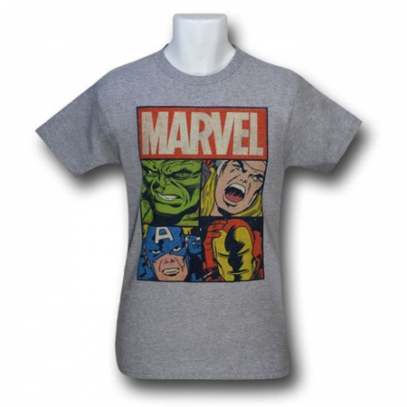 Avengers Four Faces Grey Kids T-Shirt