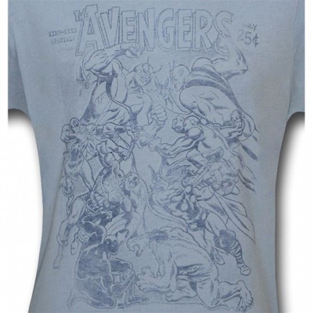 Avengers Blue Sketch Junk Food T-Shirt