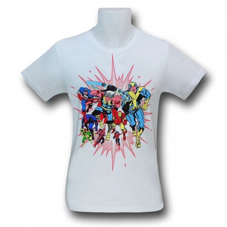 Avengers Retro Blast 30 Single White T-Shirt