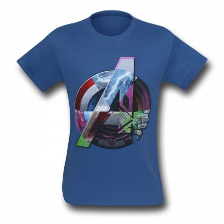 Avengers Age of Ultron Shield Symbol Indigo T-Shirt