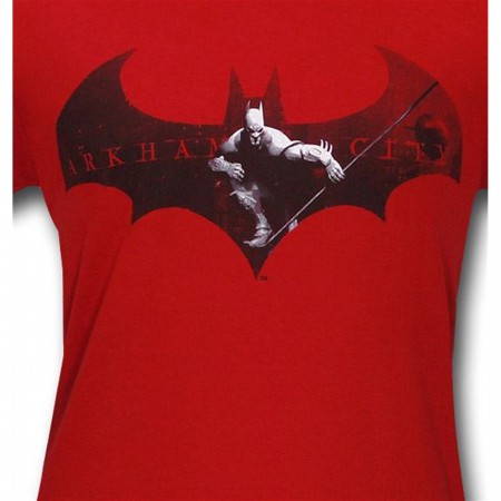 Batman Arkham City Symbol Red T-Shirt