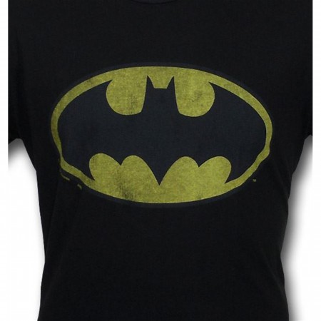 Batman Symbol Black Washed Junk Food T-Shirt