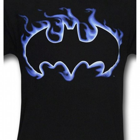 Batman Logo T-Shirt Blue Flame